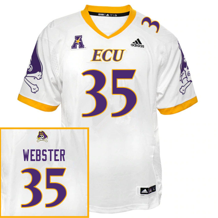 Men #35 Amir Webster ECU Pirates College Football Jerseys Sale-White